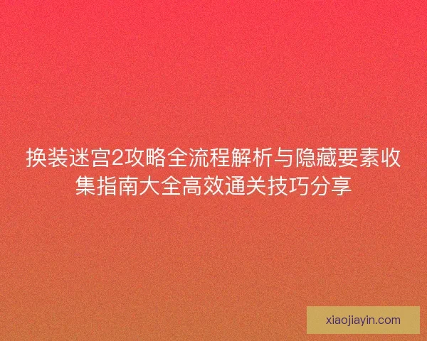 换装迷宫2攻略全流程解析与隐藏要素收集指南大全高效通关技巧分享