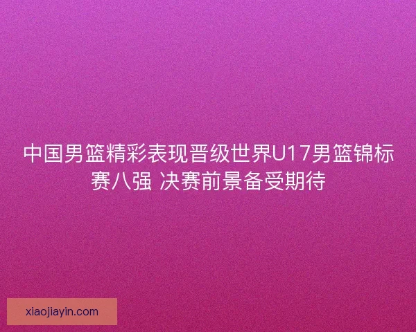 中国男篮精彩表现晋级世界U17男篮锦标赛八强 决赛前景备受期待