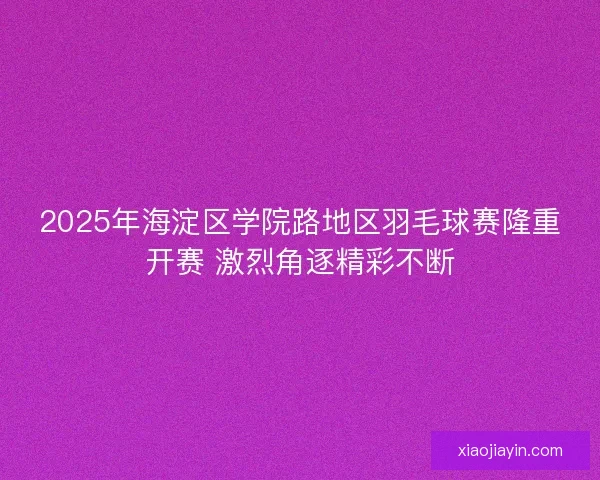 2025年海淀区学院路地区羽毛球赛隆重开赛 激烈角逐精彩不断