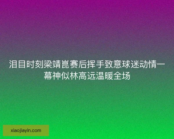 泪目时刻梁靖崑赛后挥手致意球迷动情一幕神似林高远温暖全场