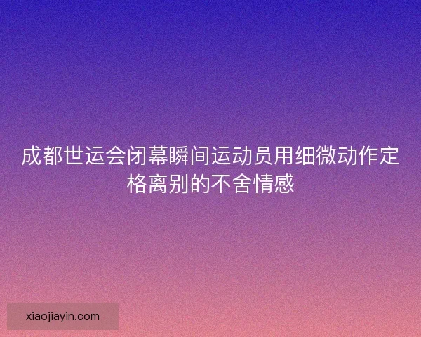 成都世运会闭幕瞬间运动员用细微动作定格离别的不舍情感