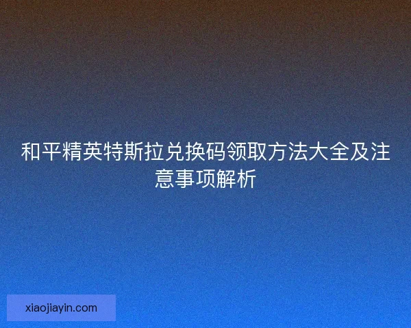 和平精英特斯拉兑换码领取方法大全及注意事项解析